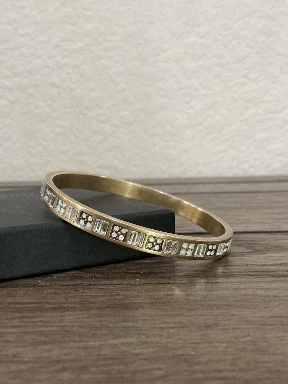 Silpada KR Brass and Swarovski Crystal Inlay Bangle Bracelet